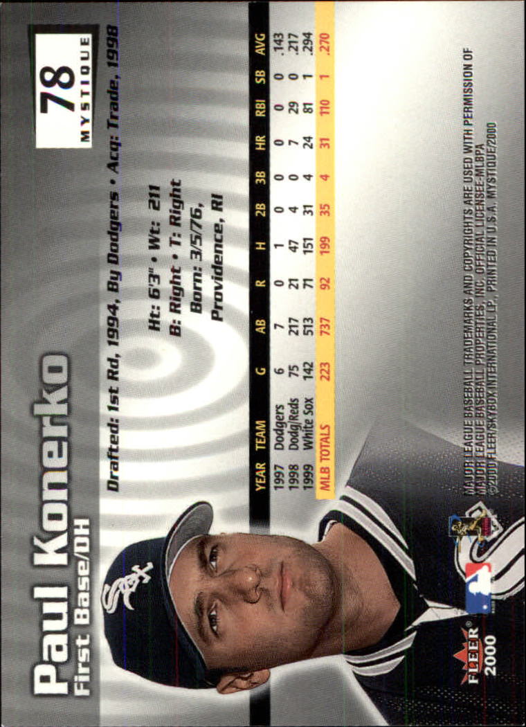 2000 Fleer Mystique Baseball "Main Set" Cards Veterans and Prospects - Picture 129 of 227