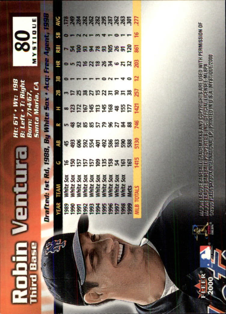 2000 Fleer Mystique Baseball "Main Set" Cards Veterans and Prospects - Picture 133 of 227