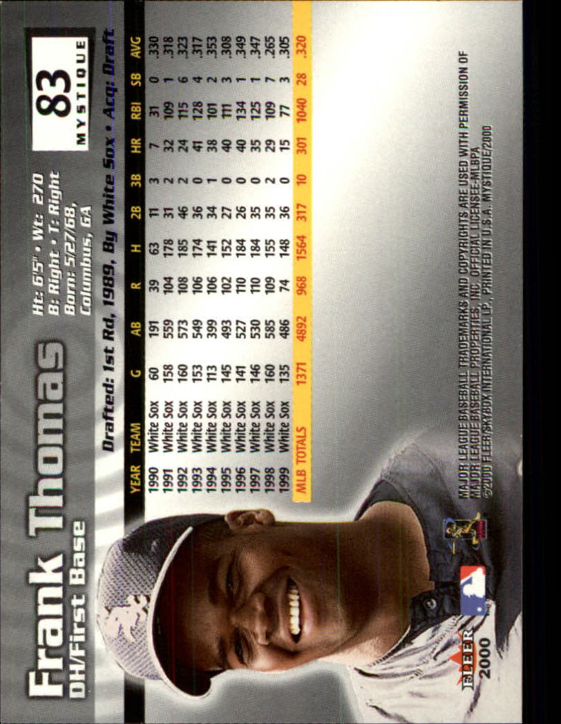 2000 Fleer Mystique Baseball "Main Set" Cards Veterans and Prospects - Picture 139 of 227