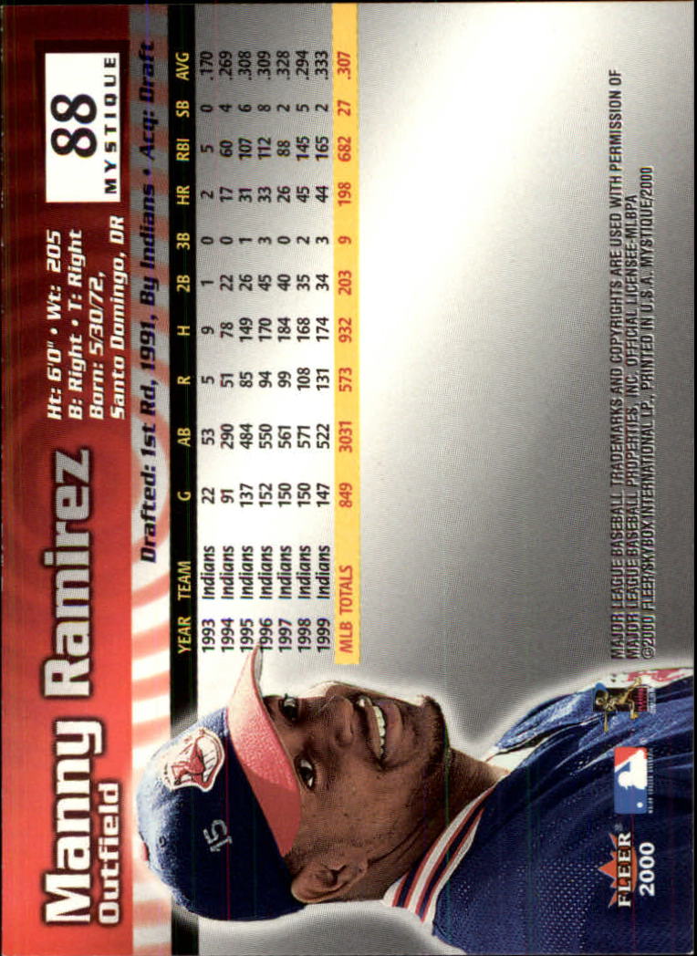 2000 Fleer Mystique Baseball "Main Set" Cards Veterans and Prospects - Picture 147 of 227
