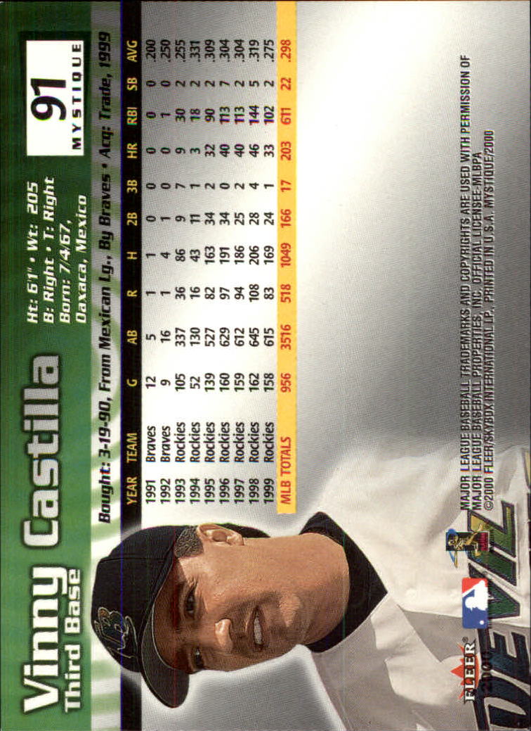 2000 Fleer Mystique Baseball "Main Set" Cards Veterans and Prospects - Picture 149 of 227