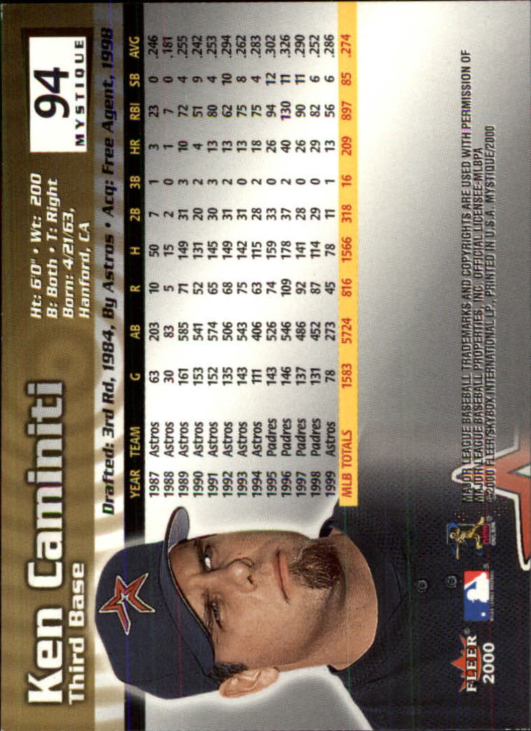 2000 Fleer Mystique Baseball "Main Set" Cards Veterans and Prospects - Picture 153 of 227