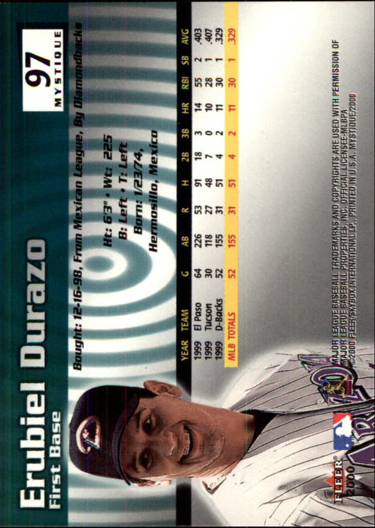 2000 Fleer Mystique Baseball "Main Set" Cards Veterans and Prospects - Picture 159 of 227