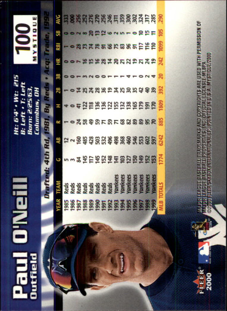2000 Fleer Mystique Baseball "Main Set" Cards Veterans and Prospects - Picture 163 of 227