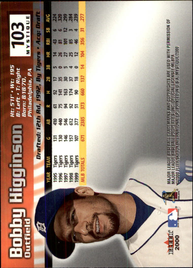 2000 Fleer Mystique Baseball "Main Set" Cards Veterans and Prospects - Picture 169 of 227