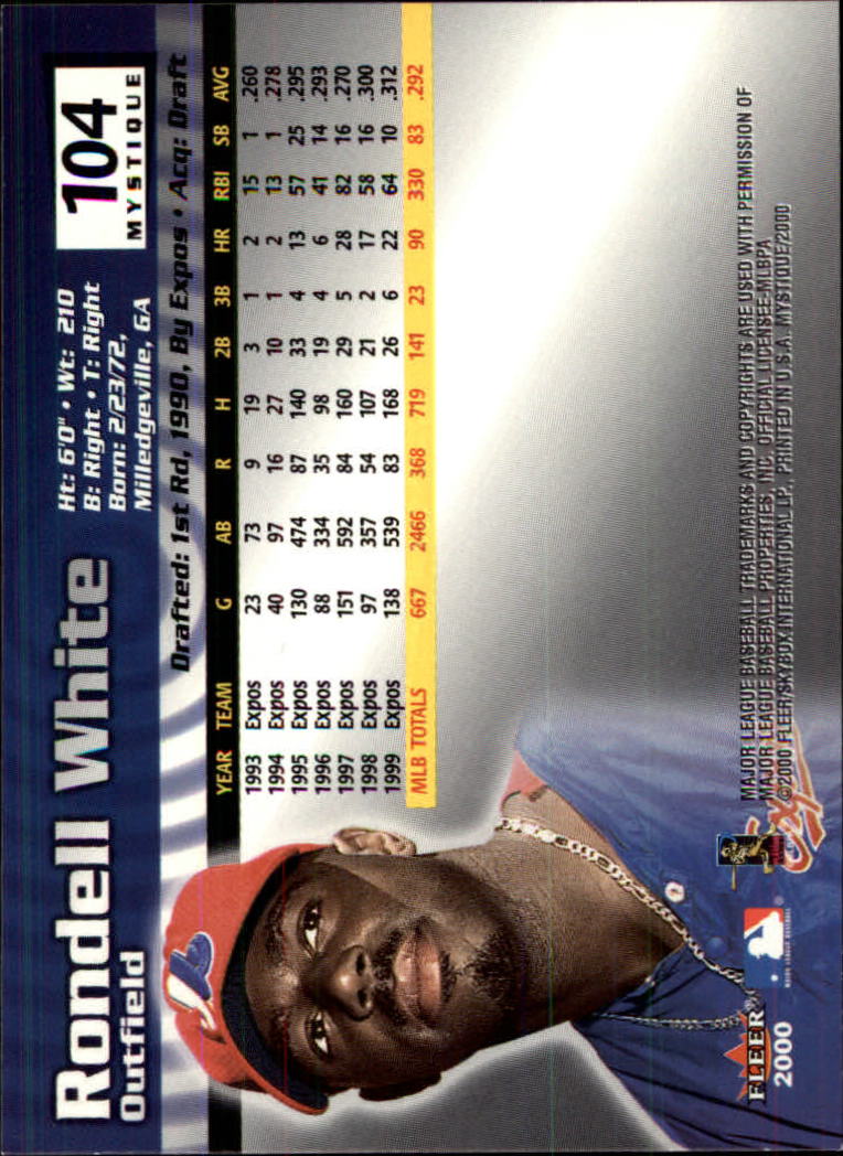 2000 Fleer Mystique Baseball "Main Set" Cards Veterans and Prospects - Picture 171 of 227