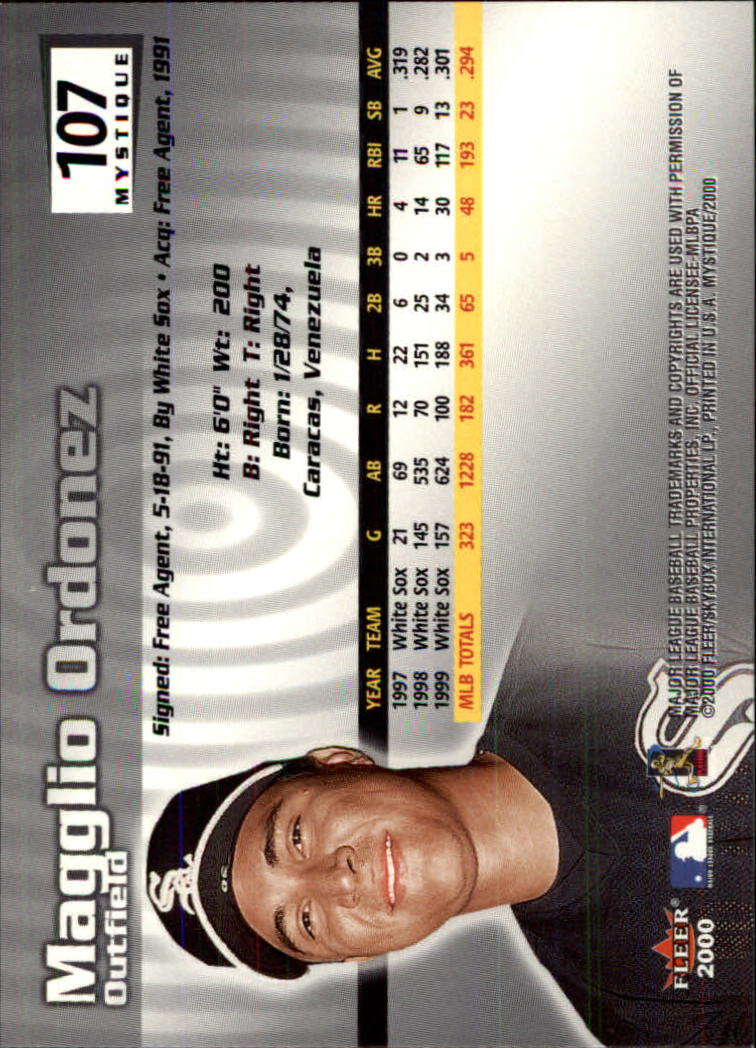 2000 Fleer Mystique Baseball "Main Set" Cards Veterans and Prospects - Picture 177 of 227