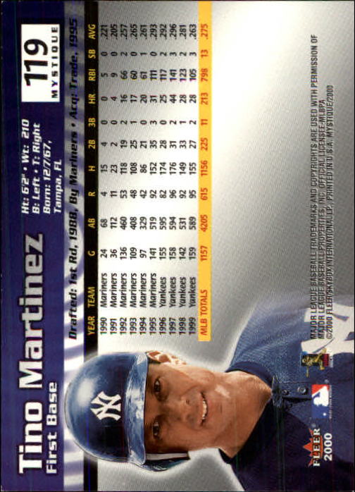 2000 Fleer Mystique Baseball "Main Set" Cards Veterans and Prospects - Picture 195 of 227