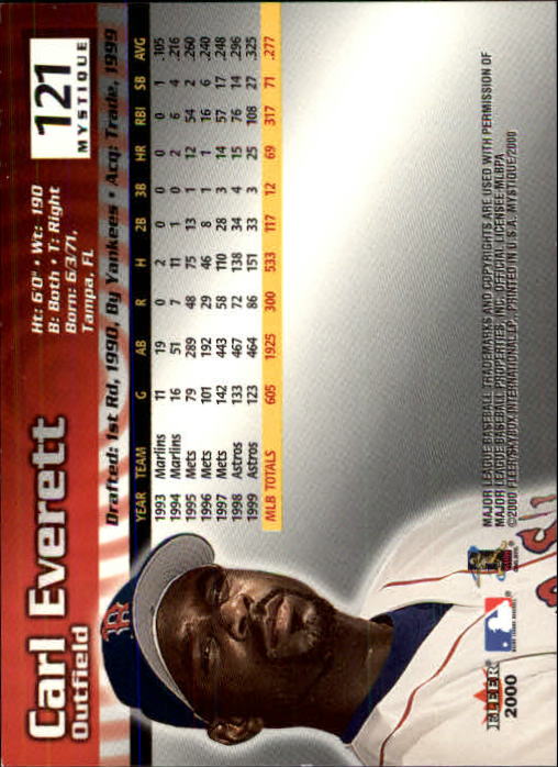 2000 Fleer Mystique Baseball "Main Set" Cards Veterans and Prospects - Picture 199 of 227