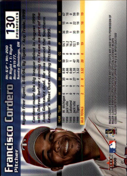 2000 Fleer Mystique Baseball "Main Set" Cards Veterans and Prospects - Picture 209 of 227