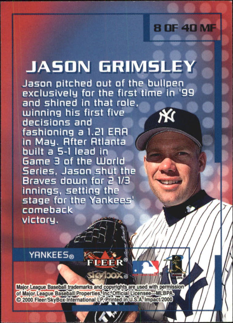 2000 Impact (Skybox) Baseball "Insert" Cards - Picture 17 of 89