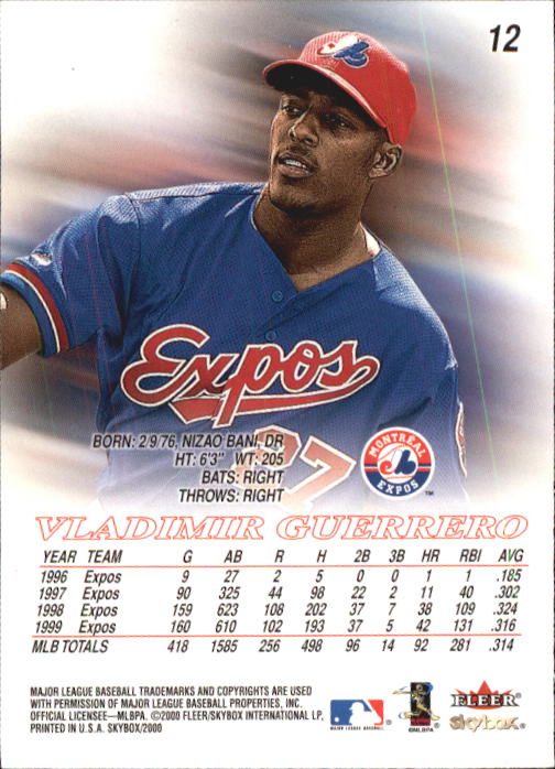 2000 Skybox Baseball "Main Set" Cards #1 to #200 Veterans - Picture 25 of 401