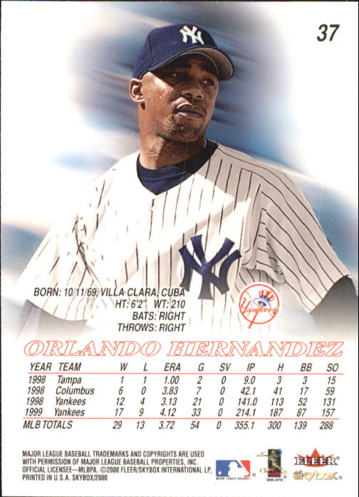 2000 Skybox Baseball "Main Set" Cards #1 to #200 Veterans - Picture 75 of 401