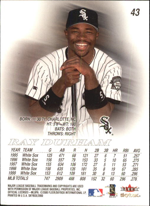 2000 Skybox Baseball "Main Set" Cards #1 to #200 Veterans - Picture 87 of 401