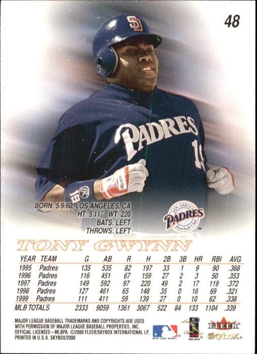 2000 Skybox Baseball "Main Set" Cards #1 to #200 Veterans - Picture 97 of 401
