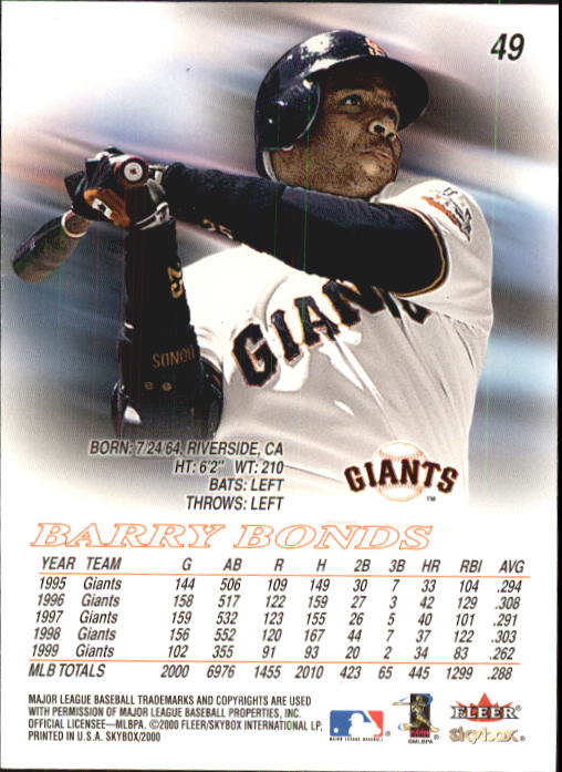 2000 Skybox Baseball "Main Set" Cards #1 to #200 Veterans - Picture 99 of 401