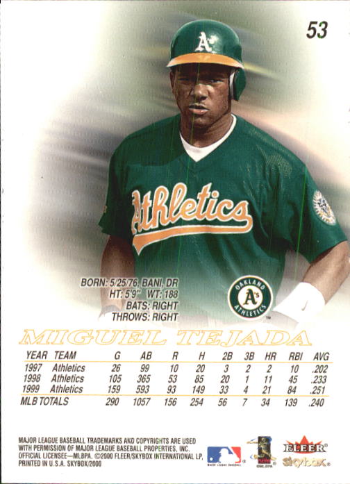 2000 Skybox Baseball "Main Set" Cards #1 to #200 Veterans - Picture 107 of 401