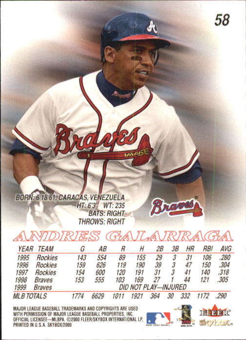 2000 Skybox Baseball "Main Set" Cards #1 to #200 Veterans - Picture 117 of 401