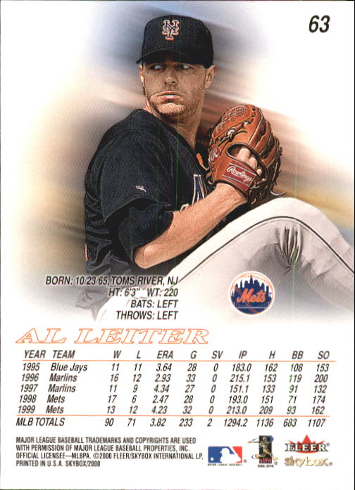 2000 Skybox Baseball "Main Set" Cards #1 to #200 Veterans - Picture 127 of 401