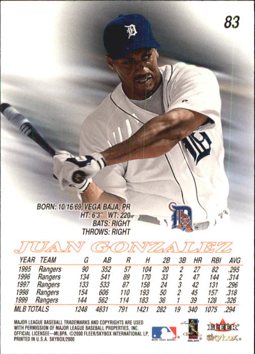 2000 Skybox Baseball "Main Set" Cards #1 to #200 Veterans - Picture 167 of 401