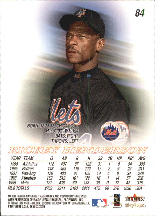 2000 Skybox Baseball "Main Set" Cards #1 to #200 Veterans - Picture 169 of 401