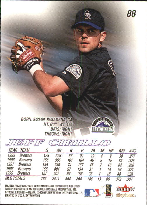 2000 Skybox Baseball "Main Set" Cards #1 to #200 Veterans - Picture 177 of 401