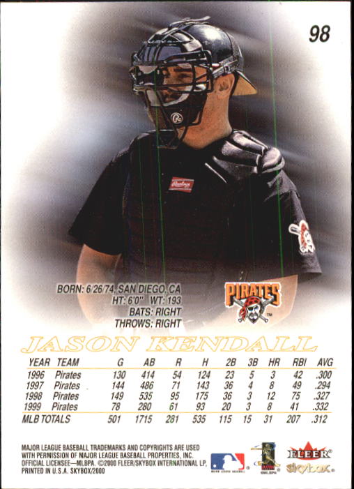 2000 Skybox Baseball "Main Set" Cards #1 to #200 Veterans - Picture 197 of 401