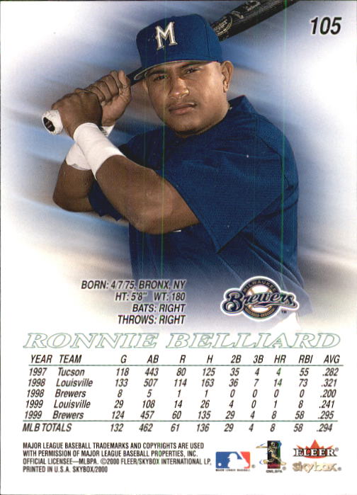 2000 Skybox Baseball "Main Set" Cards #1 to #200 Veterans - Picture 211 of 401