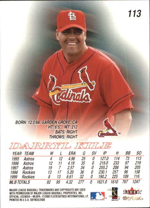 2000 Skybox Baseball "Main Set" Cards #1 to #200 Veterans - Picture 227 of 401