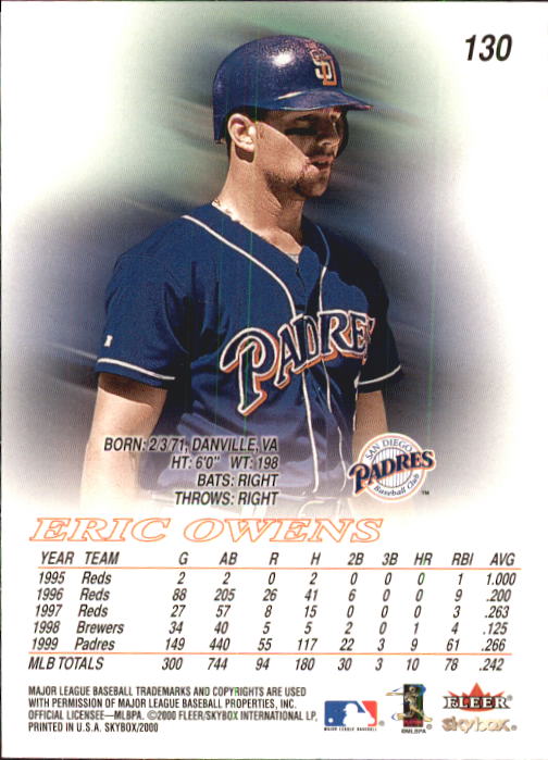 2000 Skybox Baseball "Main Set" Cards #1 to #200 Veterans - Picture 261 of 401