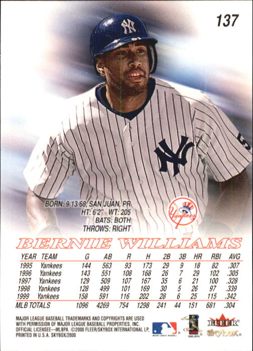 2000 Skybox Baseball "Main Set" Cards #1 to #200 Veterans - Picture 275 of 401