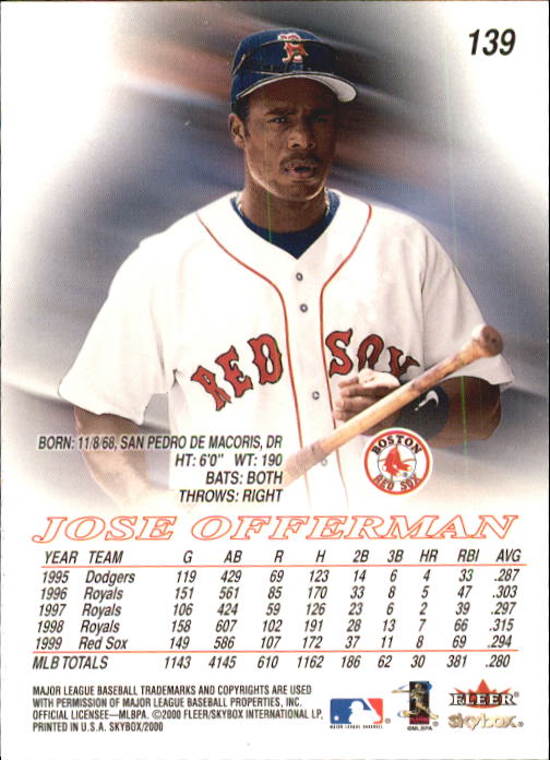 2000 Skybox Baseball "Main Set" Cards #1 to #200 Veterans - Picture 279 of 401
