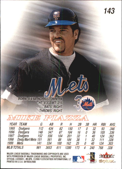 2000 Skybox Baseball "Main Set" Cards #1 to #200 Veterans - Picture 287 of 401