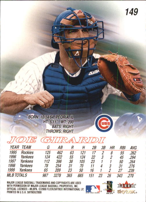 2000 Skybox Baseball "Main Set" Cards #1 to #200 Veterans - Picture 299 of 401