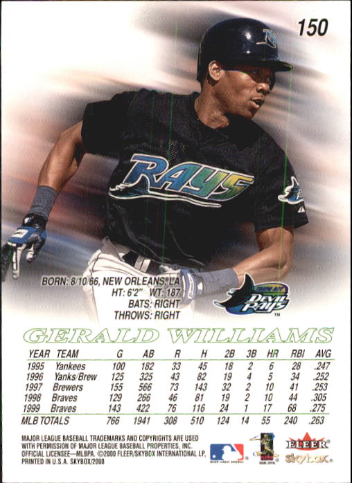 2000 Skybox Baseball "Main Set" Cards #1 to #200 Veterans - Picture 301 of 401