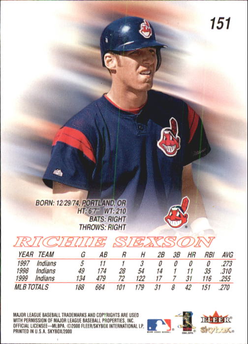 2000 Skybox Baseball "Main Set" Cards #1 to #200 Veterans - Picture 303 of 401