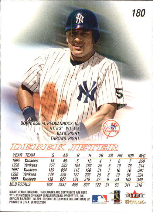 2000 Skybox Baseball "Main Set" Cards #1 to #200 Veterans - Picture 361 of 401