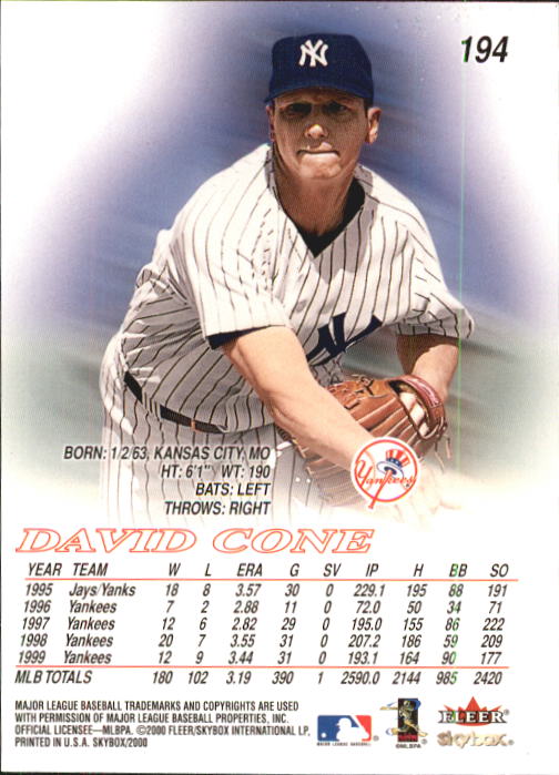 2000 Skybox Baseball "Main Set" Cards #1 to #200 Veterans - Picture 389 of 401