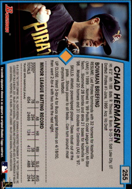 A1771- 2001 Bowman Baseball Cards 251-440 +Inserts -You Pick- 15+ FREE US SHIP - Picture 11 of 343