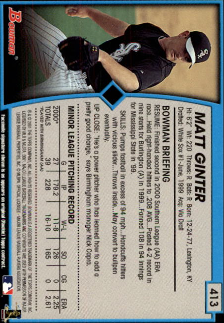 A1771- 2001 Bowman Baseball Cards 251-440 +Inserts -You Pick- 15+ FREE US SHIP - Picture 291 of 343
