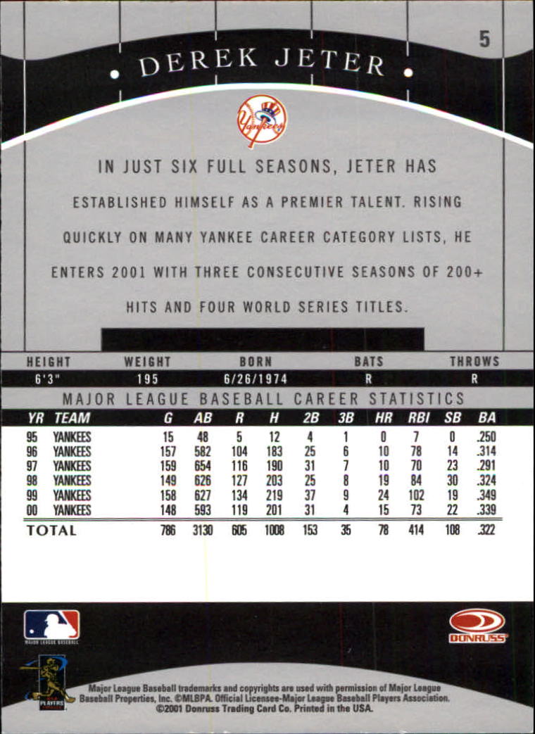 2001 Donruss Classics Baseball "Main Set" Cards - Picture 11 of 203