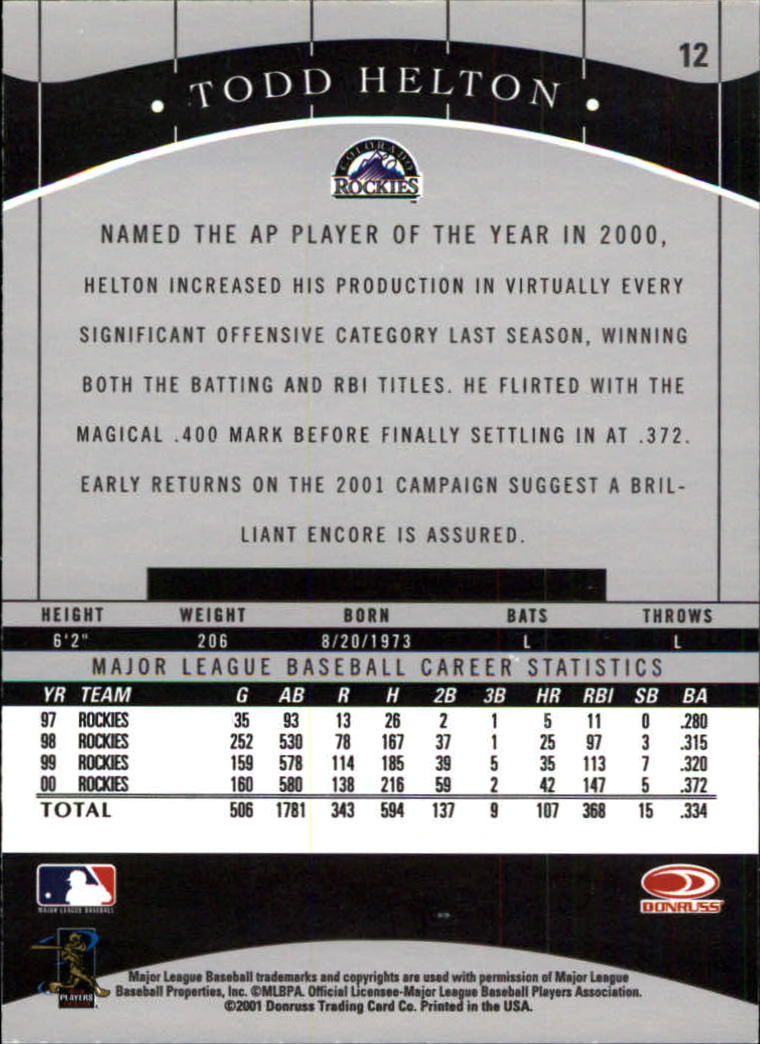 2001 Donruss Classics Baseball "Main Set" Cards - Picture 23 of 203