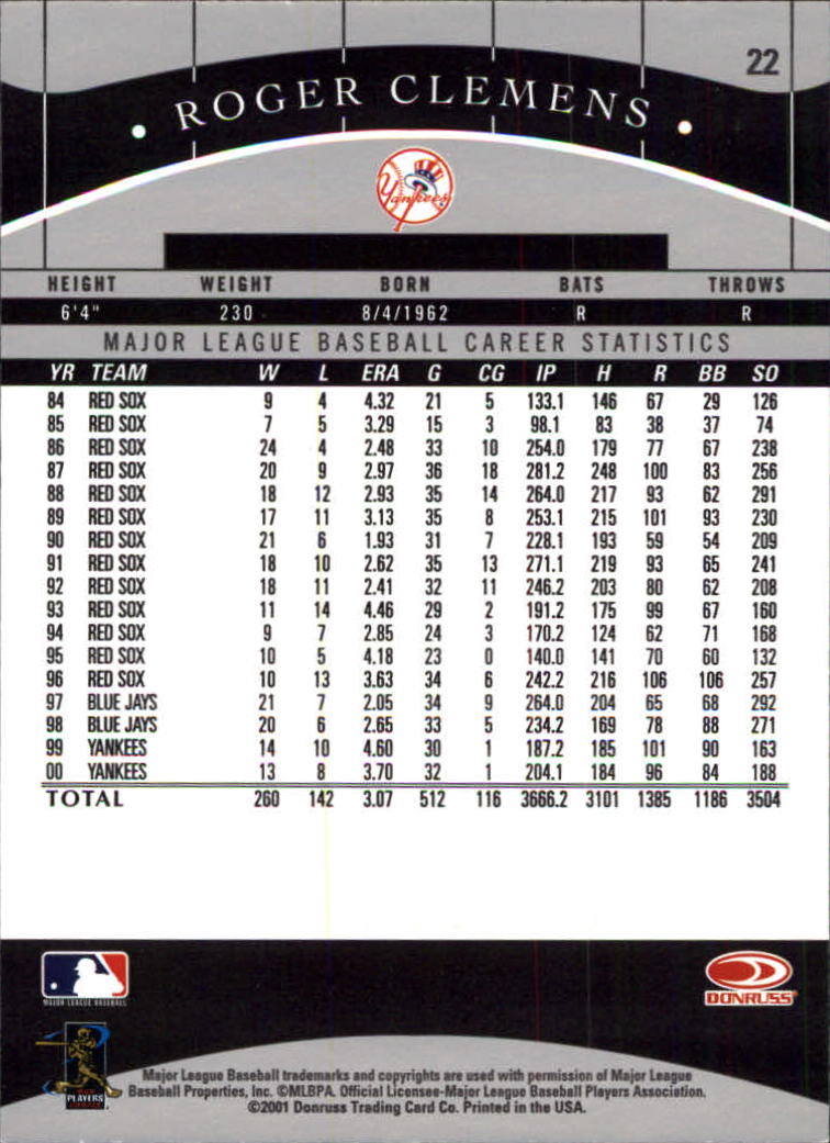 2001 Donruss Classics Baseball "Main Set" Cards - Picture 41 of 203