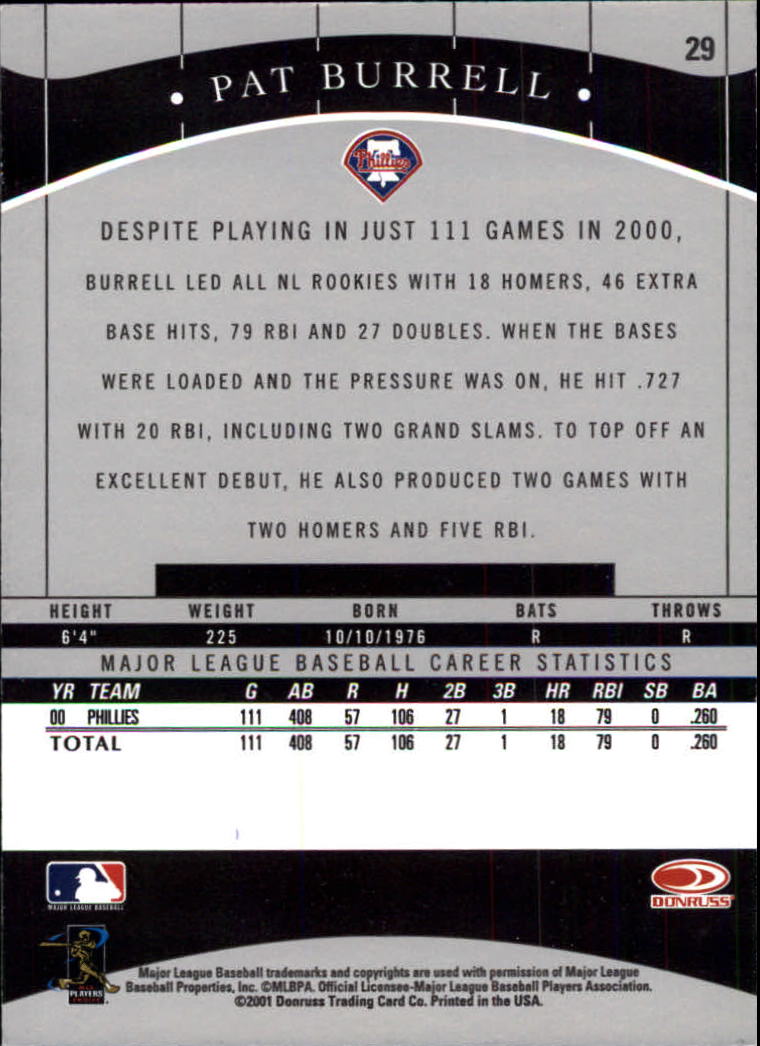 2001 Donruss Classics Baseball "Main Set" Cards - Picture 55 of 203