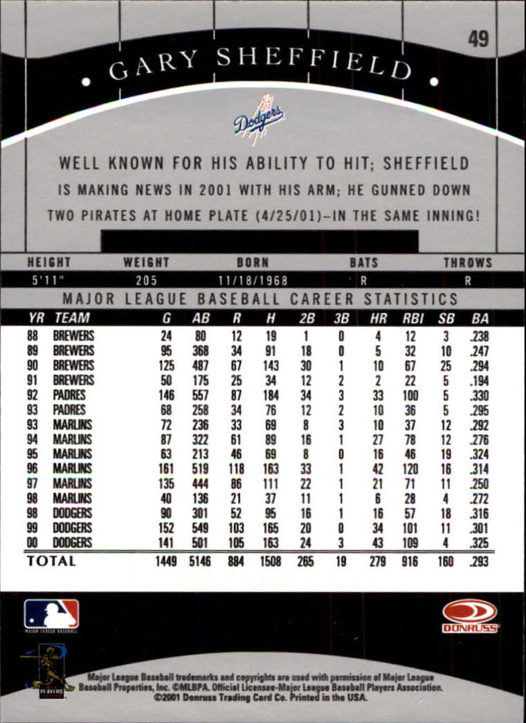 2001 Donruss Classics Baseball "Main Set" Cards - Picture 93 of 203