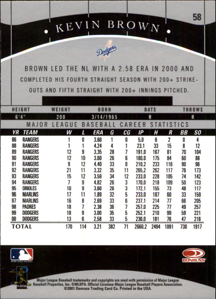 2001 Donruss Classics Baseball "Main Set" Cards - Picture 109 of 203