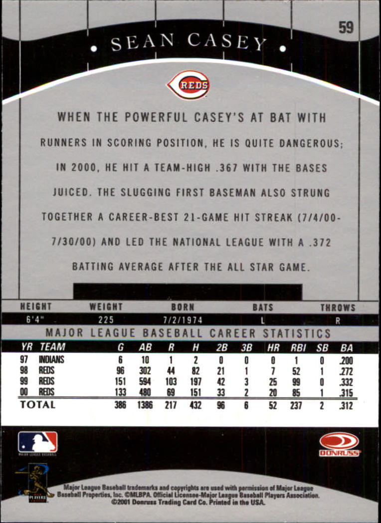 2001 Donruss Classics Baseball "Main Set" Cards - Picture 111 of 203