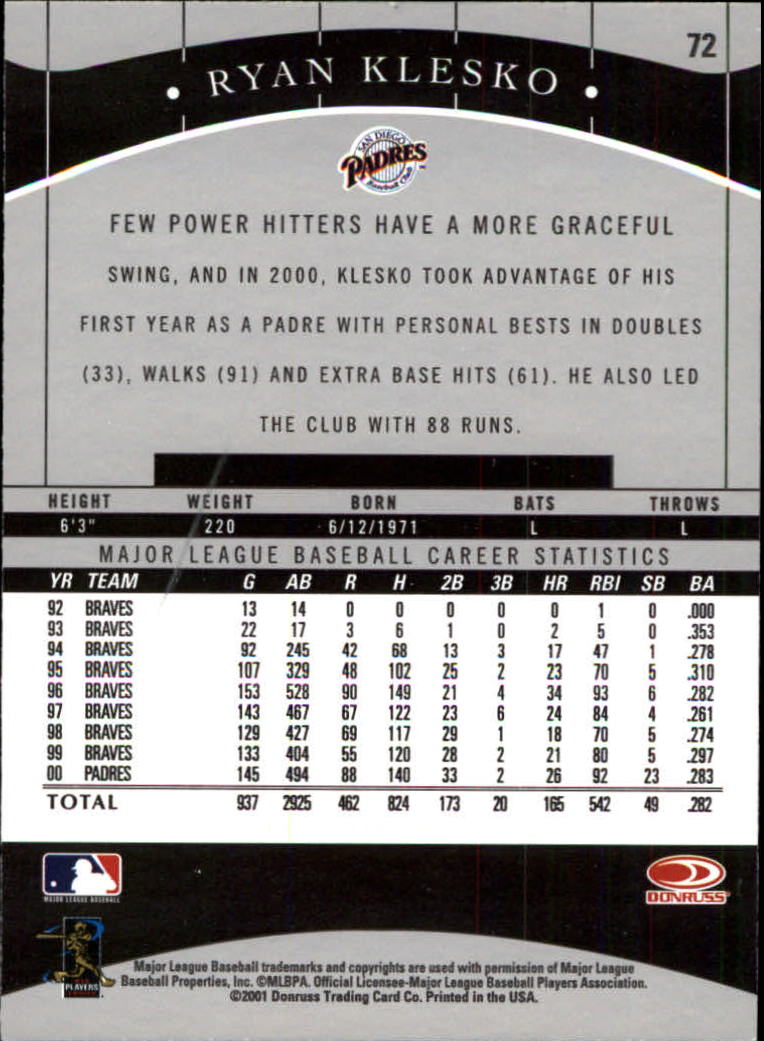 2001 Donruss Classics Baseball "Main Set" Cards - Picture 137 of 203
