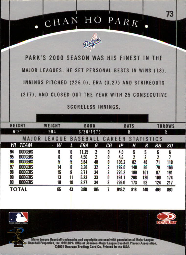 2001 Donruss Classics Baseball "Main Set" Cards - Picture 139 of 203