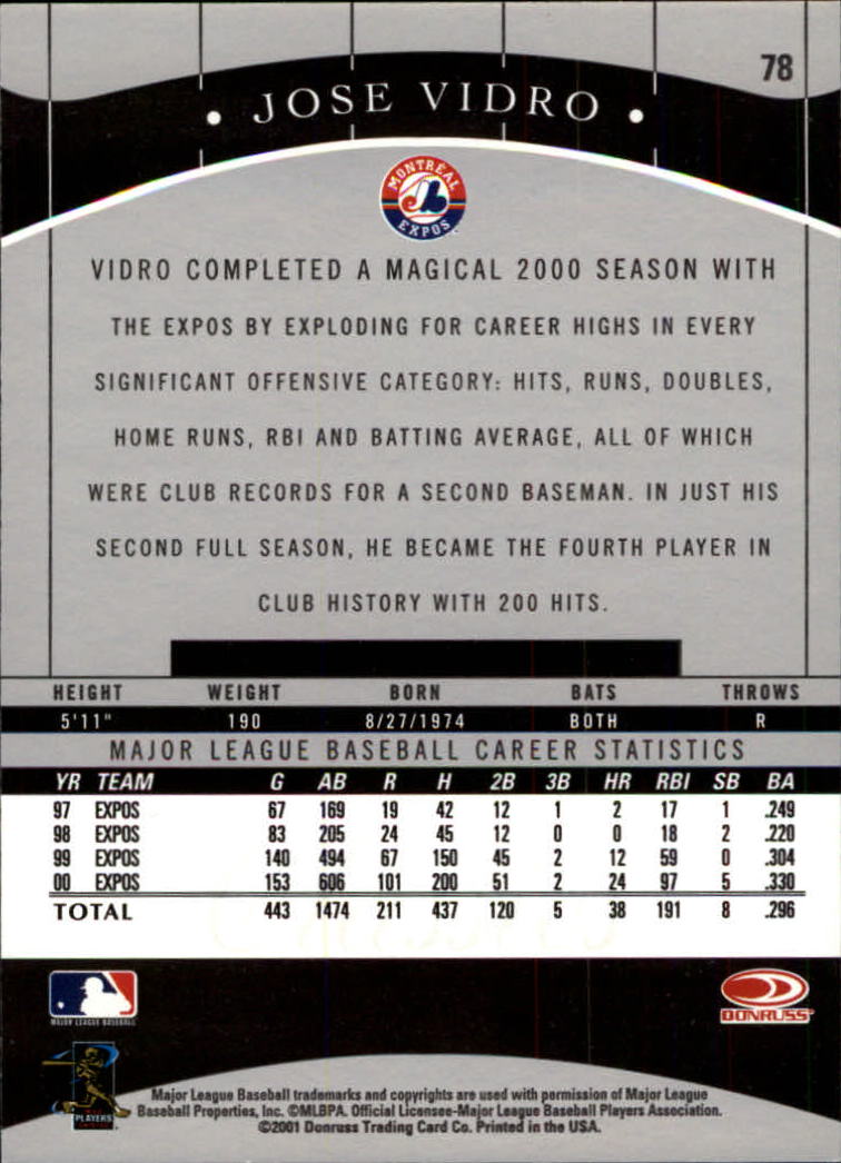 2001 Donruss Classics Baseball "Main Set" Cards - Picture 149 of 203